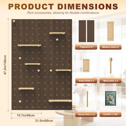 Wooden Modular DIY Pegboard Wall Organizer - Image 2