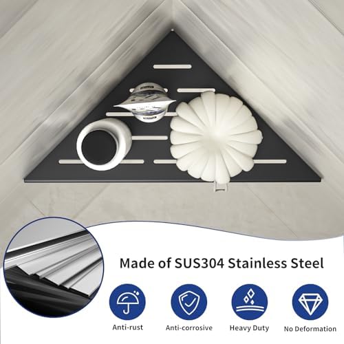 Corner Shower Shelf 10" Matte Black - Image 3