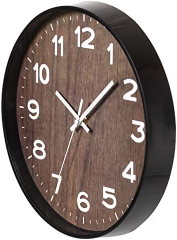 Clockswise Bulk Set of 20 PC 12" Modern Round Wood- Looking Plastic Wall Clock - Image 7