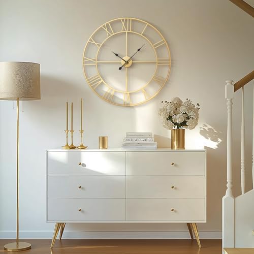 Cuspin Large Gold Wall Clock 30 Inch Decorative Wall Clocks - Image 2