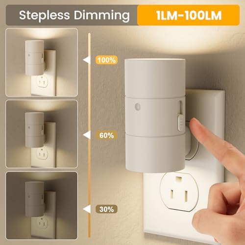 VOLISUN Night Light, Dimmable Led Night Lights Plug into Wall, Amber/3000K/4500K - Image 3