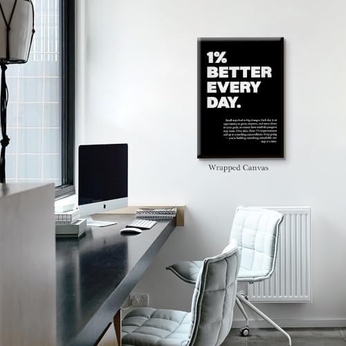 1% Better Every Day Motivational Canvas Wall Art, Growth Mindset Inspirational - Image 3
