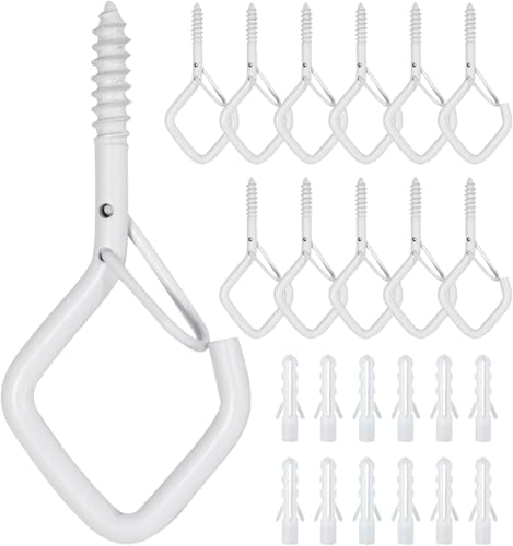 2.36IN Ceiling Screw Hooks for Hanging Plants, Safety Buckle by Ticway