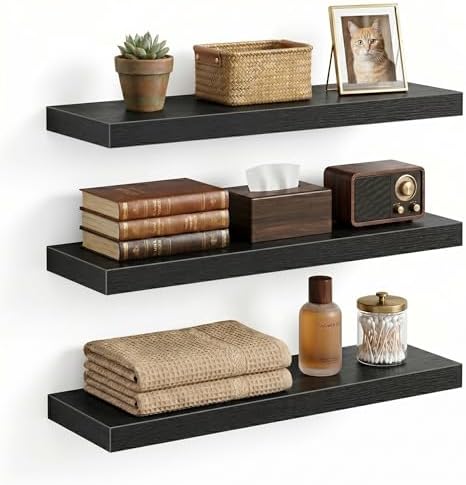 Floating Shelves for Wall, 16 inch Set of 3 Bathroom Shelf Bedroom Kitchen by Unknown