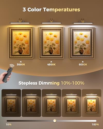 Picture Light, 12.6″ Wireless Battery Operated Rechargeable LED Wall Light - Image 5