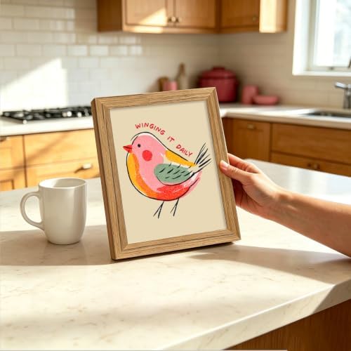 Framed Funny Bird Wall Art Winging It Canvas Picture Boho Wall Decor - Image 2