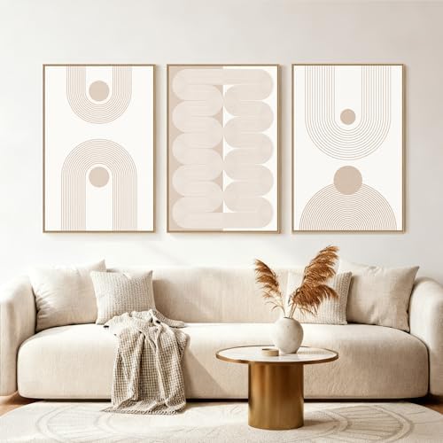 SAFERRYHOME Large Boho Neutral Abstract Beige Modern Wall Art by SAFERRYHOME