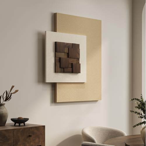 Large Wood Abstract Wall Art for Living Room, Modern 3D Artwork for Walls - Image 3