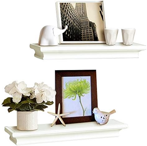 AHDECOR Modern White Floating Shelves, Sleek Wall Mounted Storage Solution - Image 3