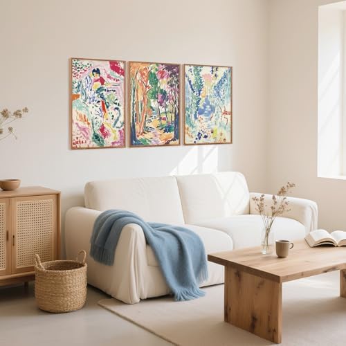 CHDITB Abstract Matisse Framed Canvas Wall Art, Colorful Mid Century Decor - Image 4