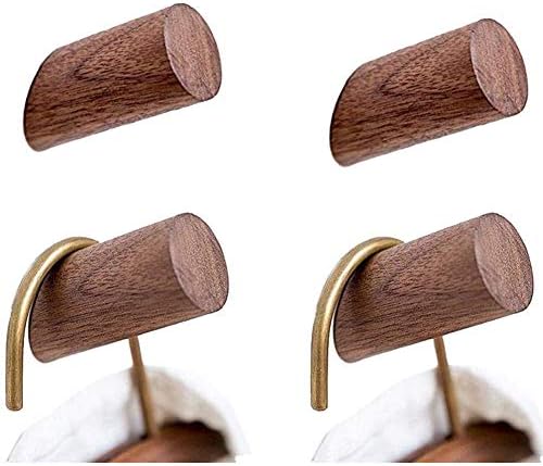 Felidio Wood Wall Hooks, 4 Pack Coat Hooks Wall Mounted, Rustic Wooden Heavy by Felidio