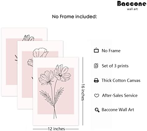 Pink Wall Art Pictures Decor Blush Pink Flower Canvas Painting Floral Botanical - Image 2