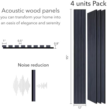 ZETY HOME Acoustic Wood Wall Panels, Slat 4-Pack, 94.5 in - Image 6