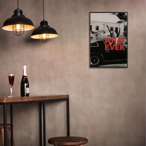 Vintage Black And White Canvas Poster Both Hand Out Of Car Window Woman Wall - Image 3