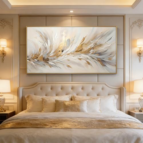 ONEOLTN Golden Feather Wall Art Canvas Print - Image 6