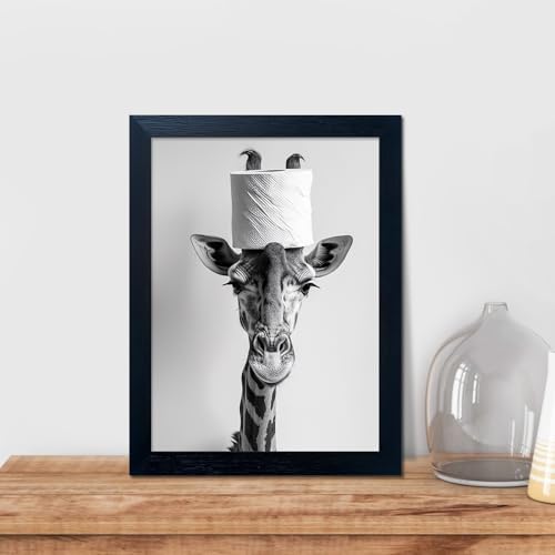Funny Animal Bathroom Wall Art Giraffe - Image 5