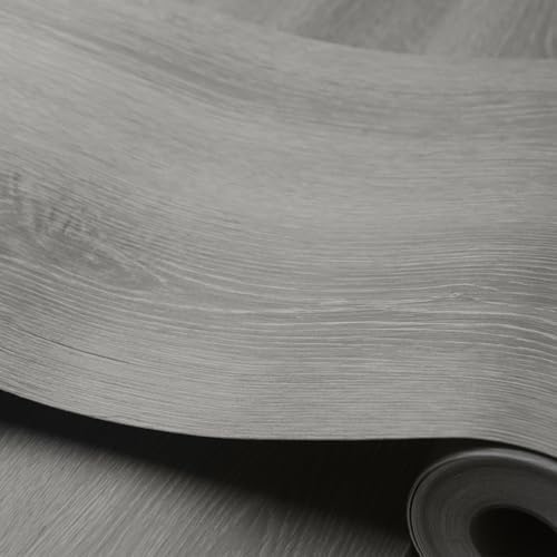 Wood Grain Peel and Stick Floor Tiles, 11.8" x 118", Soft Gray Oak by auxua