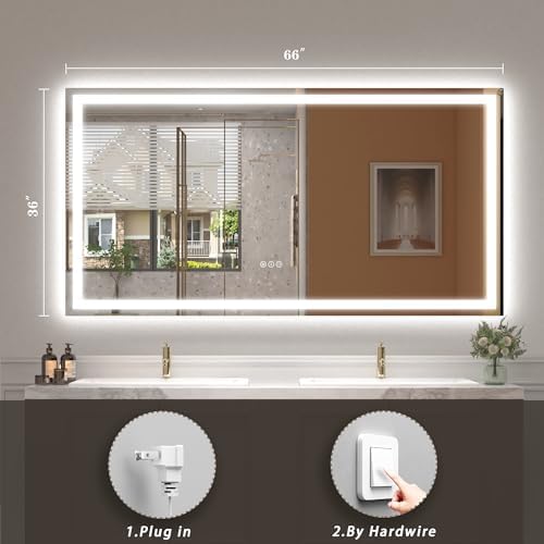 66x36 LED Lighted Bathroom Mirror - Image 6