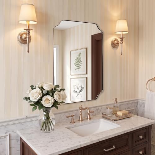 ANDY STAR 20"x30" Champagne Bronze Scalloped Mirror - Image 3