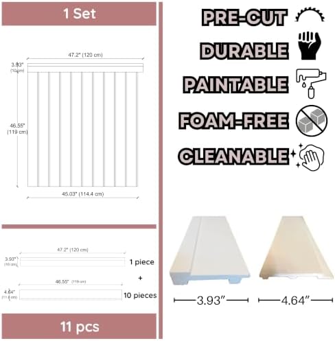TUALCA Beadboard Accent Wall Panels Kit, Pre-Cut Wainscoting, 15 Sq Ft - Image 7