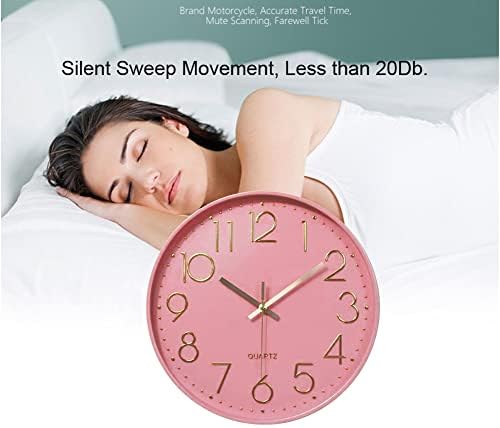 12 in Wall Clock Non-Ticking Quartz Silent Battery Operated Round Clocks Home - Image 3