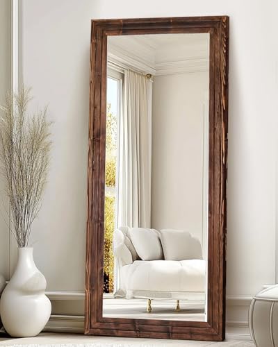 71x30in Full Length Mirror, 3-Tier Stepped Solid Wood Frame - Image 6