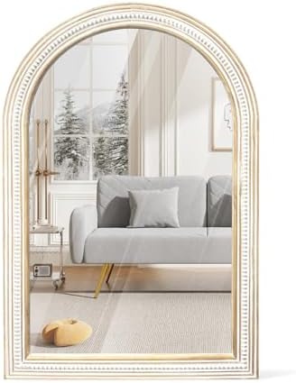 36x24 Inch Wooden Arched Mirror, Rustic Farmhouse Mirrors by ReflintoWallDecor