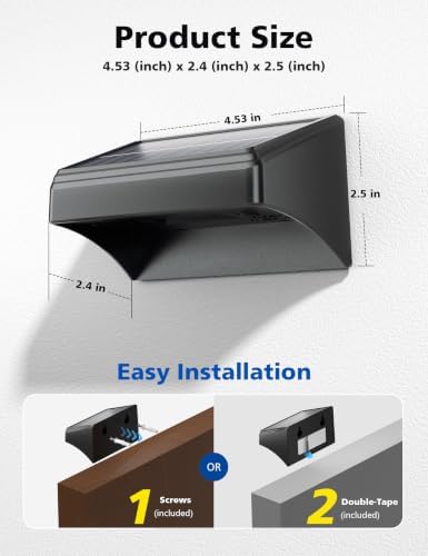 JOFIOS Solar Fence Lights with Remote 2 Pack, Solar Wall Lights Outdoor - Image 7