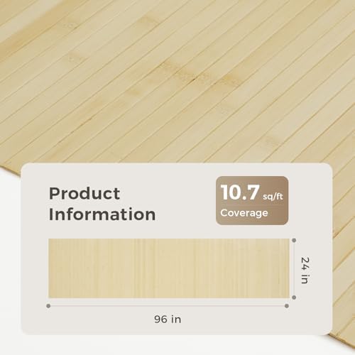OUZUGIE 1 Pack 96x24 Inch Natural Bamboo Wall Panel - Image 2
