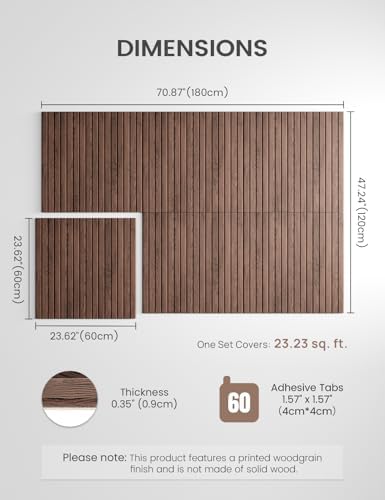 Fluxynara 6-Pack Large Felt Bulletin Board, Walnut Slat - Image 2