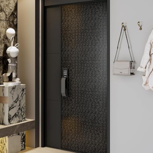 Simon&Siff 3D Black Wallpaper Peel and Stick Star Textured Wallpaper 17.3"X394" - Image 3