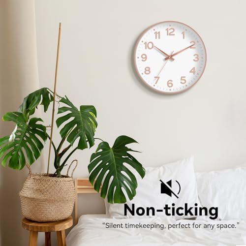 Roymnie 10 Inch Wall Clock Battery Operated Silent Non Ticking Analog - Image 5