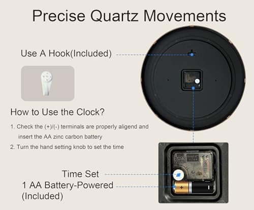 2 Pack 16 Inch Wall Clock, Silent Analog Clock Battery Operated - Image 5