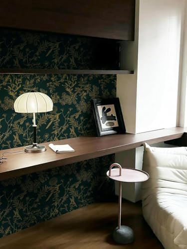 Safiyya 78.7" ×17.3'' Floral Peel and Stick Wallpaper Blackish Dark Green and - Image 6