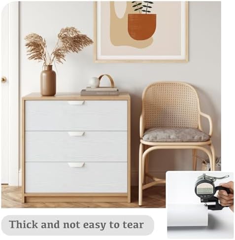 White Contact Paper Peel and Stick Wood Grain Wallpaper Easy to Install - Image 2