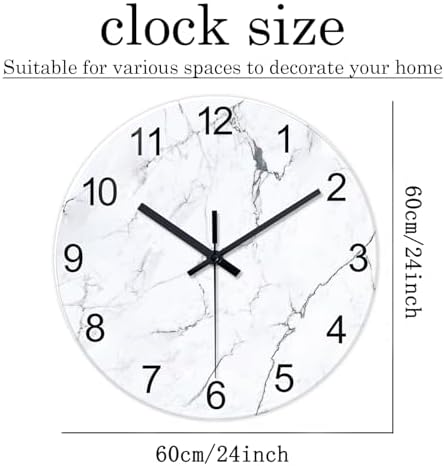 Extra Large Marble Wall Clocks Battery Operated 24 Inch - Image 3