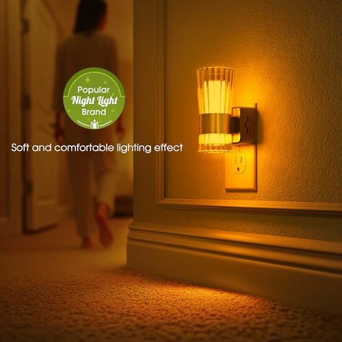 Briignite LED Amber Night Light Night, Lights Plug into Wall, Dusk to Dawn - Image 5