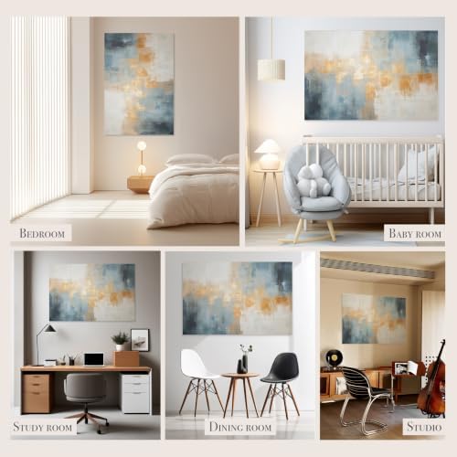 Soon Global Acoustic Wall Panels, Art Acoustic Panels, Teal Aura - Image 5