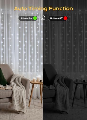 Brightown Curtain String Lights, Hanging Fairy Lights - Image 4