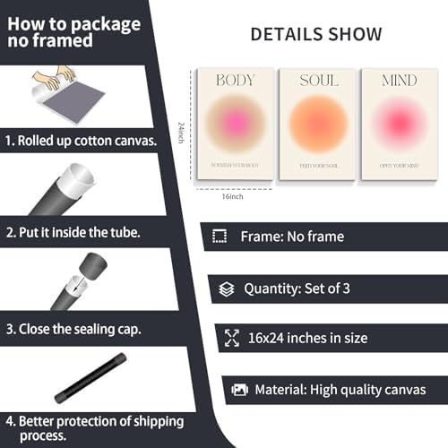 Adyggefy Positive Aura Posters for Room Aesthetic 3 Piece Colorful Aura - Image 4