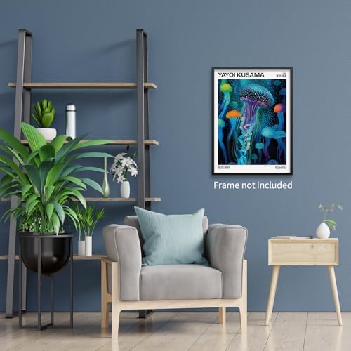 rumlud Colorful Ocean Jellyfish Wall Art Unique Japanese Animal Posters Yayoi - Image 5