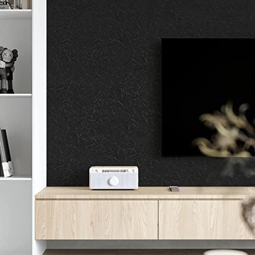 Cohoo Home Black Wallpaper Peel and Stick Contact Paper Black Silk15.7×118” - Image 2
