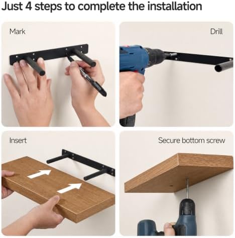 20in Oak Floating Shelves for Wall, Decor Storage - Image 7