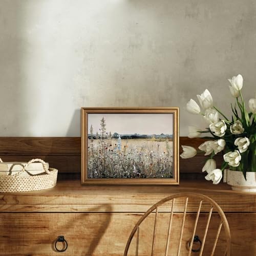 KBKART Gold Framed Canvas Wall Art, Vintage Wildflower Prints - Image 5