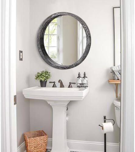 JJUUYOU Round Wall Mirror Large Circular Wall Mounted Mirror - Image 6