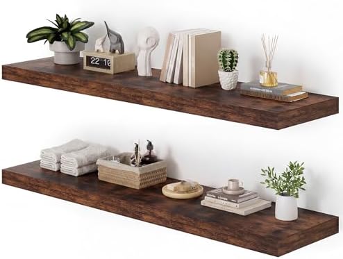 Heimlove 12 Inch Deep Floating Shelves, 55 x 12 inch Extra Long Floating Shelves by Heimlove