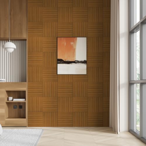 WADILE Peel and Stick Wood Slat Wall Panels 12x12in PVC 30 Pack - Image 6