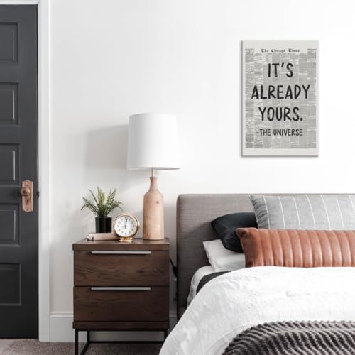 Black And White Retro Newspaper Wall Art Trendy Inspirational Universe Quote - Image 7