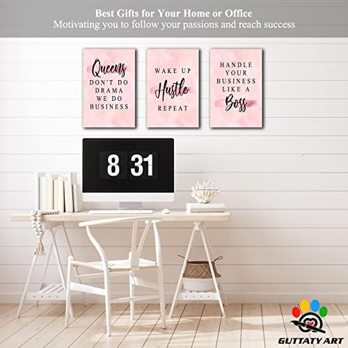 Office Wall Art-3 Panel Motivational Wall Art, Inspirational Quotes Canvas Art - Image 2