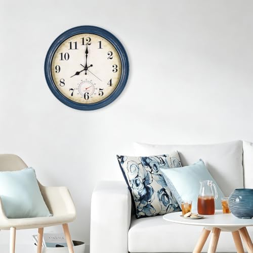 Wall Clock Battery Operated Silent Rustic Wall Clocks Coastal Wall Decor - Image 5